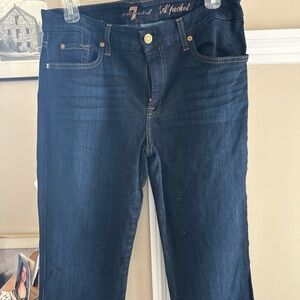 FOR ALL MANKIND Dark Blue Jeans with frayed bottom hems